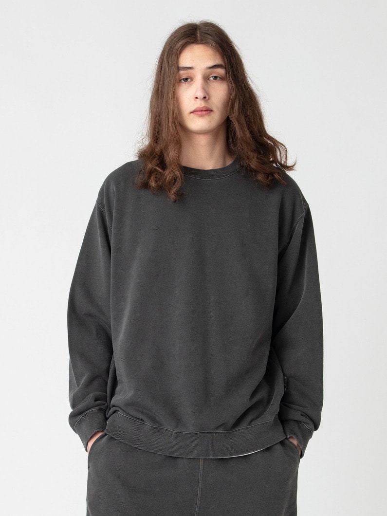 ピグメントダイ USコットン スウェットプルオーバー 詳細画像 charcoal gray 1