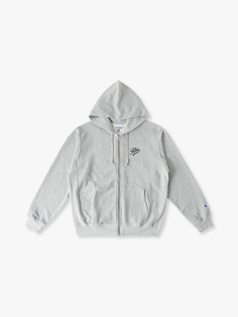 エンブロイダリーロゴ スウェット ジップフーディー 詳細画像 gray 4