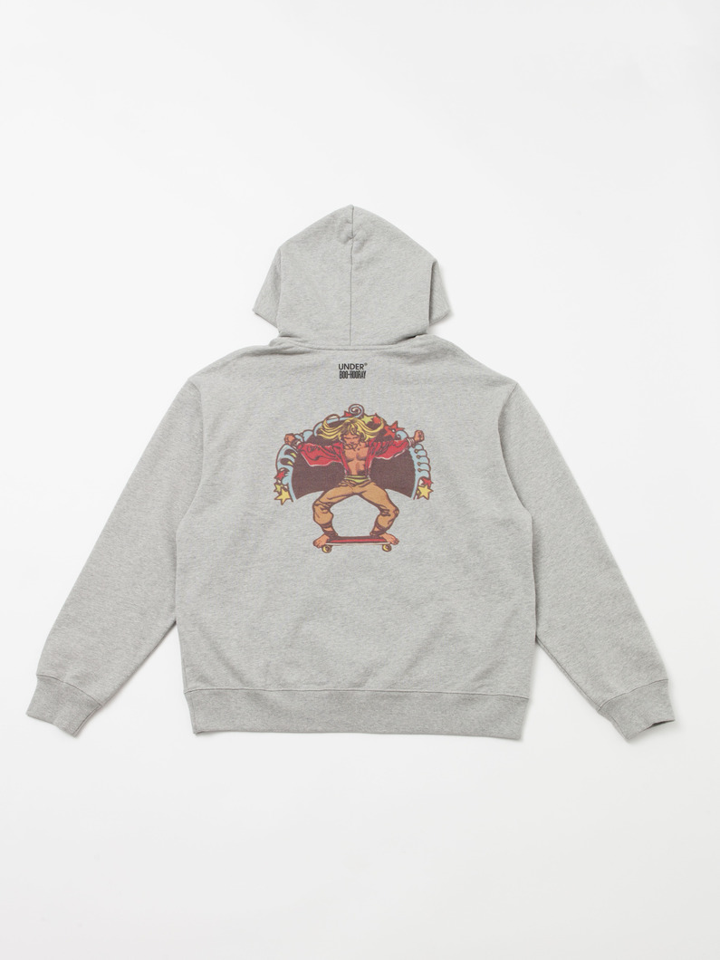 プリント スウェットフーディー 詳細画像 gray 2