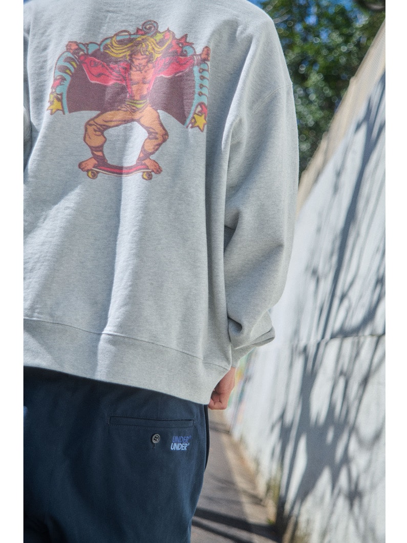 プリント スウェットフーディー 詳細画像 gray 4