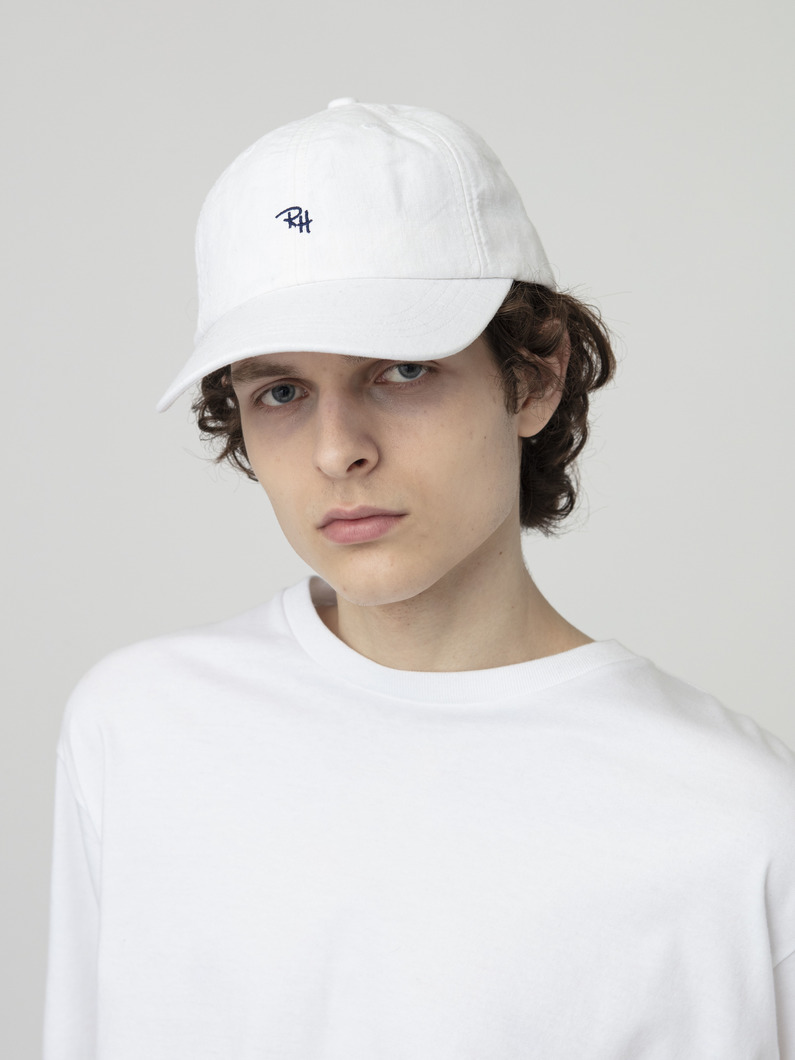 リネン ロゴキャップ 詳細画像 white 2