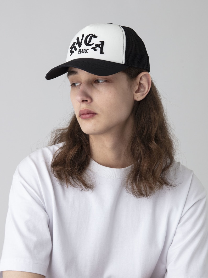 エンブロイダリーロゴ メッシュキャップ 詳細画像 white