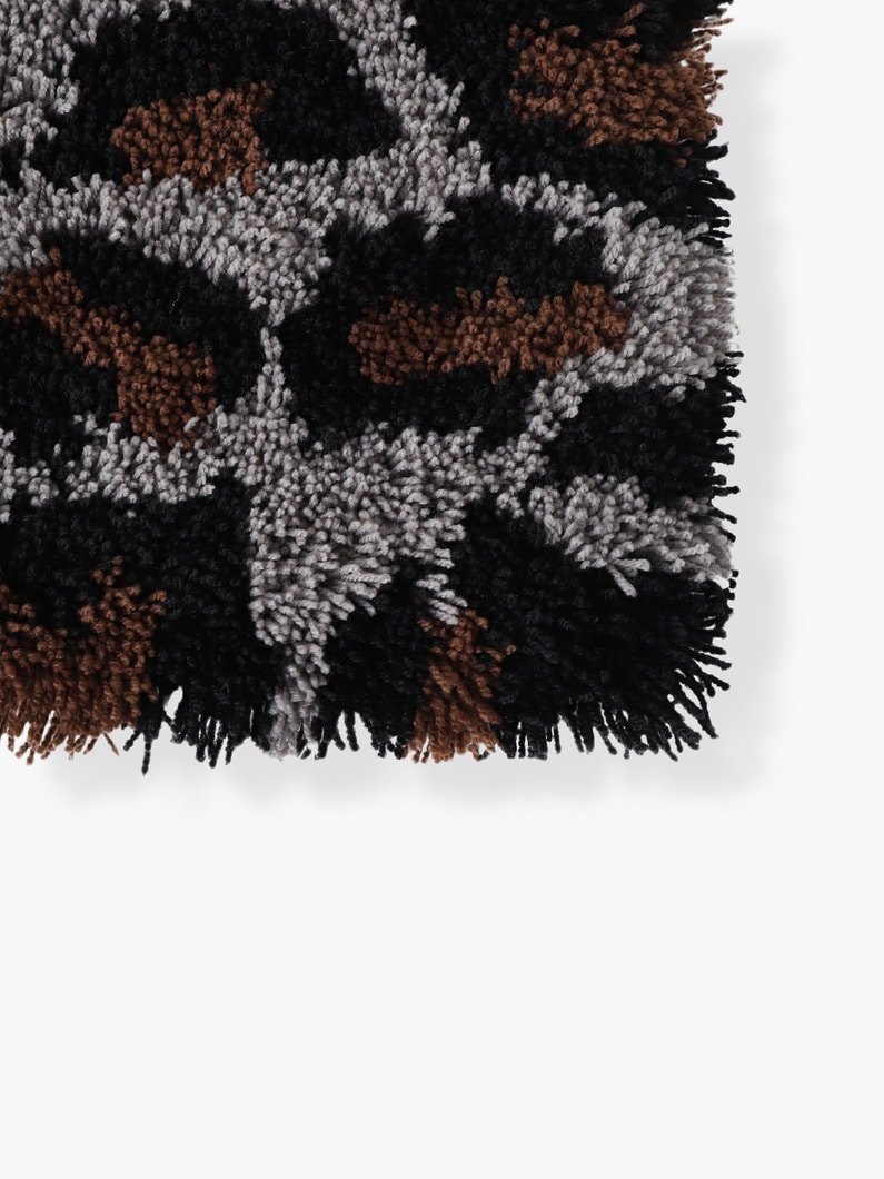 レオパードパターン ラグ 詳細画像 black 2