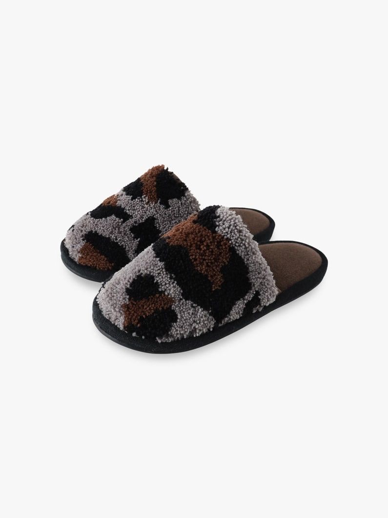 レオパードパターン スリッパ 詳細画像 black