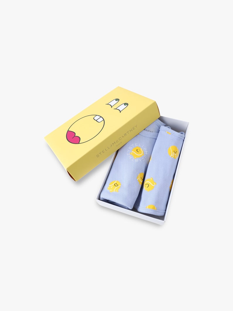 テニスボール プリント ビブ ロンパース ボックス セット（ライトブルー/9-12M） 詳細画像 light blue 1