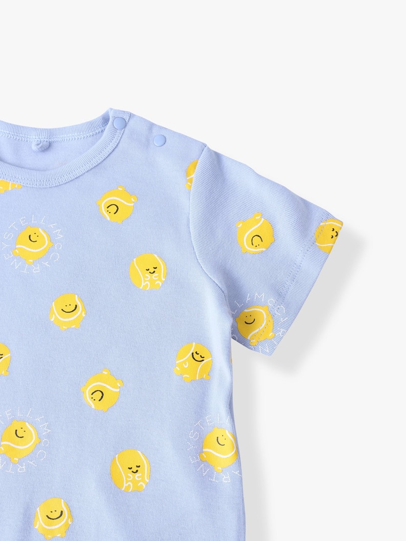 テニスボール プリント ビブ ロンパース ボックス セット（ライトブルー/9-12M） 詳細画像 light blue 4