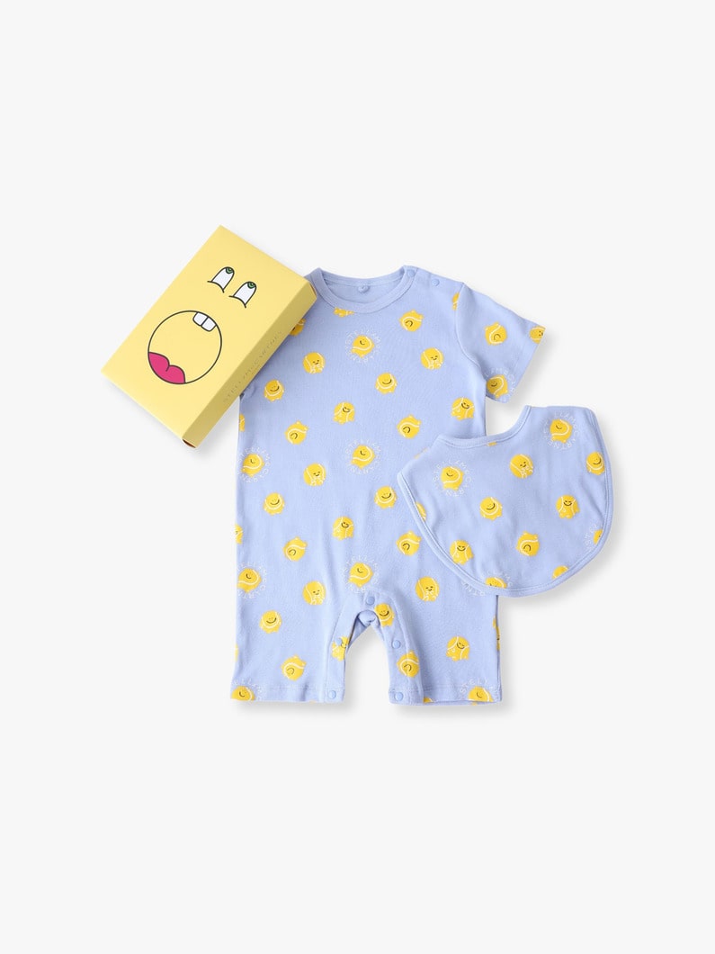 テニスボール プリント ビブ ロンパース ボックス セット（ライトブルー/9-12M） 詳細画像 light blue 1
