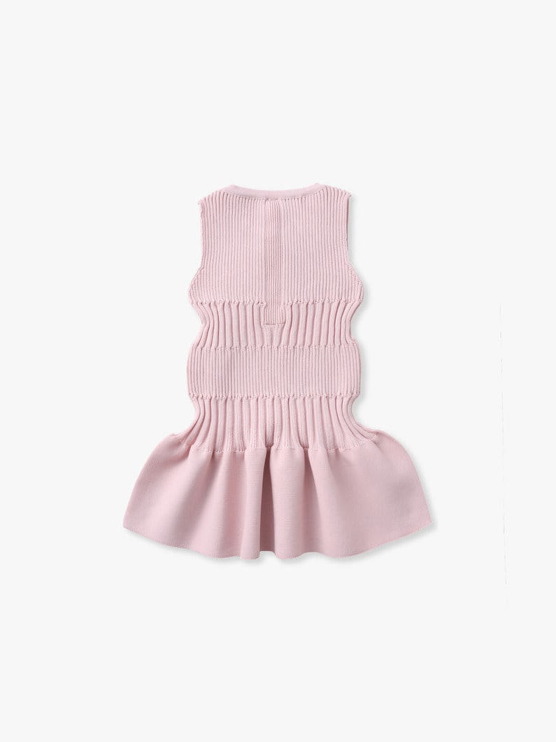 ソフト フルーテッドキッド スリーブレス ドレス（ライトピンク/ネイビー） 詳細画像 navy 1