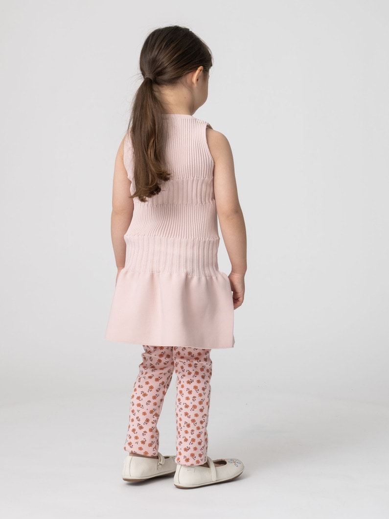 ソフト フルーテッドキッド スリーブレス ドレス（ライトピンク/ネイビー） 詳細画像 light pink 3