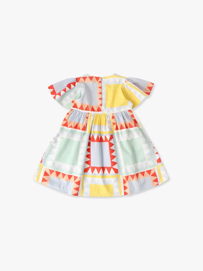 パッチワークプリント ハーフスリーブ ドレス（4-10Y） 詳細画像 multi 1