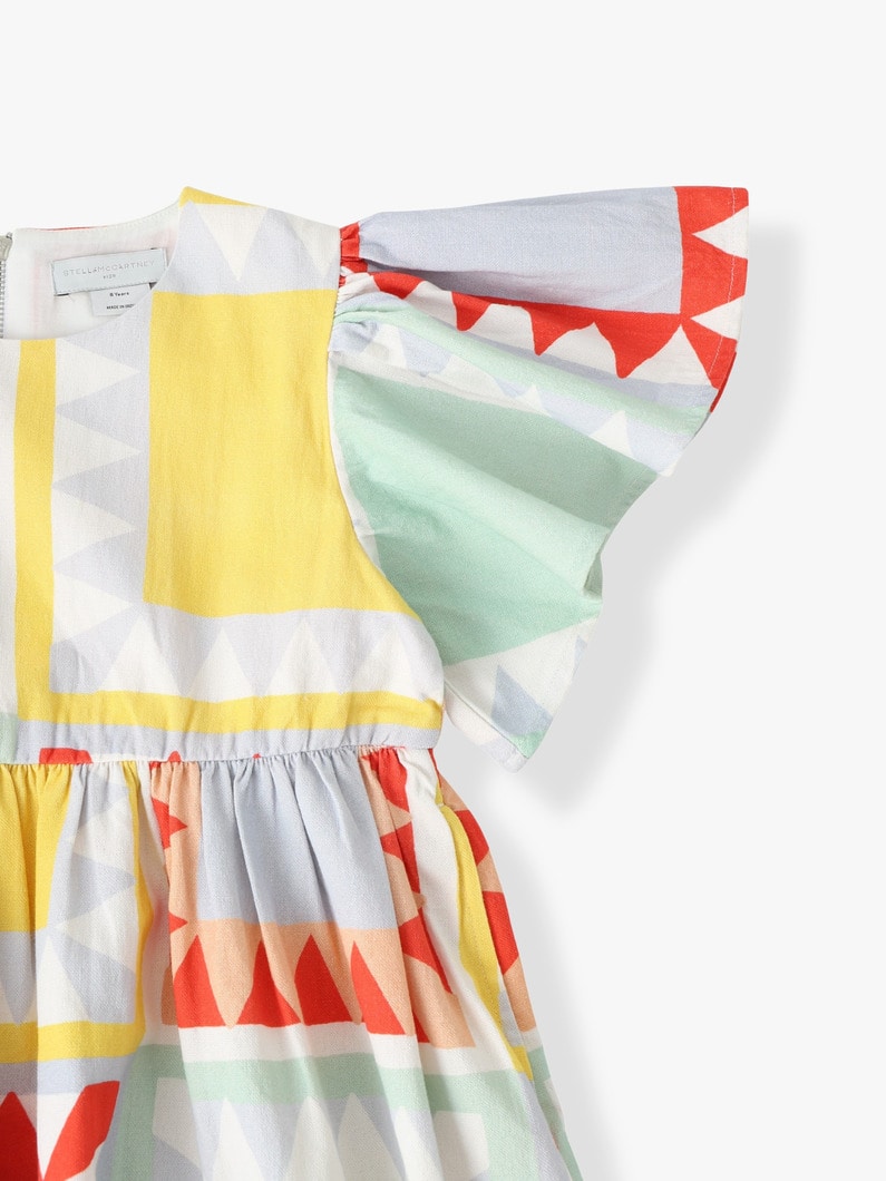 パッチワークプリント ハーフスリーブ ドレス（4-10Y） 詳細画像 multi 2