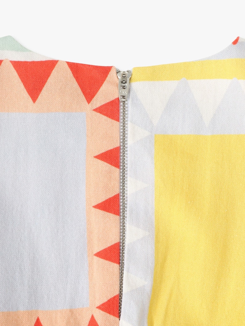 パッチワークプリント ハーフスリーブ ドレス（4-10Y） 詳細画像 multi 4