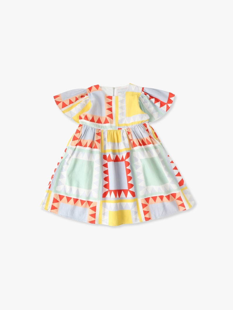 パッチワークプリント ハーフスリーブ ドレス（4-10Y） 詳細画像 multi 1