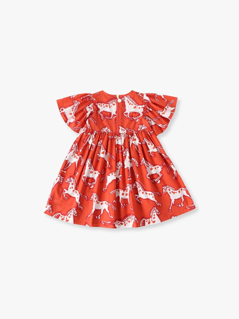 ホースプリント ポプリン ドレス（4-10Y） 詳細画像 red 1