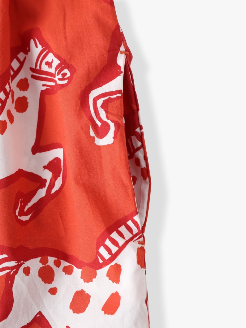 ホースプリント ポプリン ドレス（4-10Y） 詳細画像 red 3