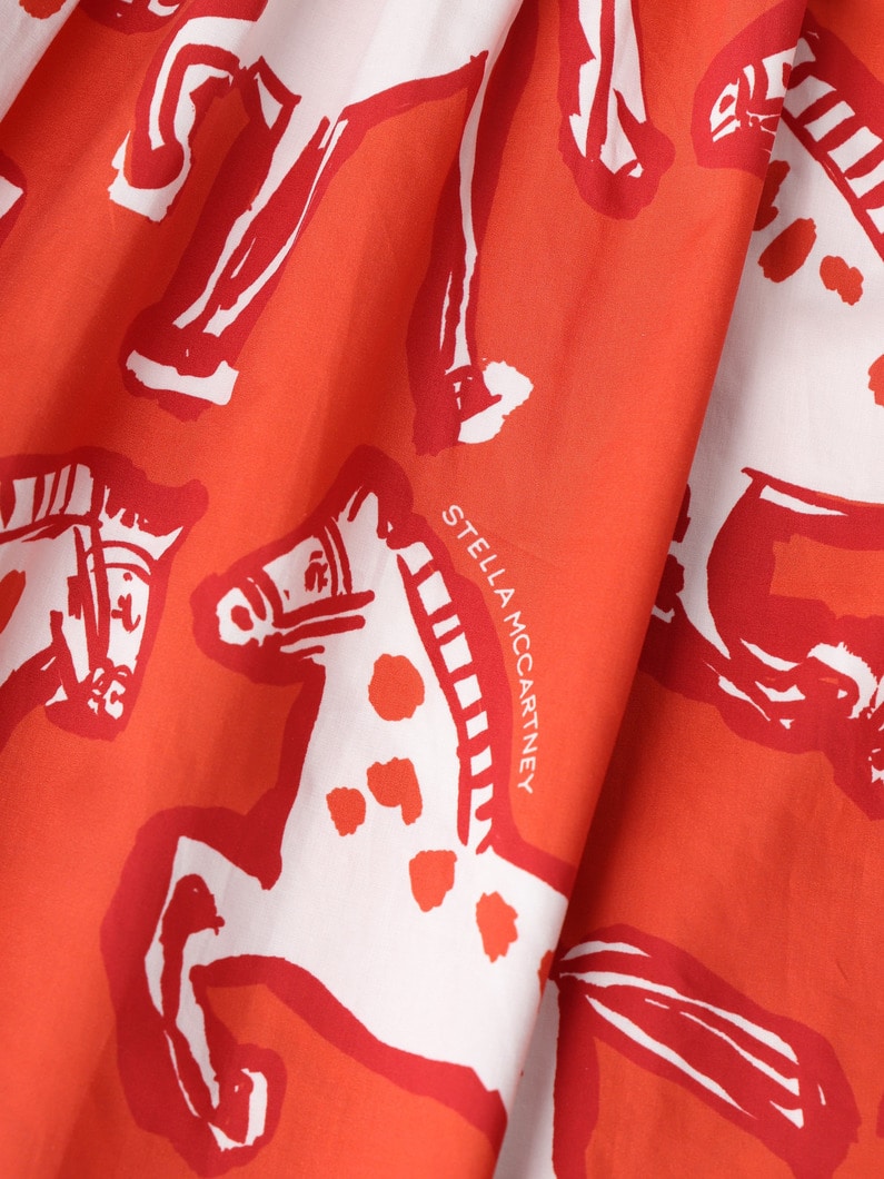 ホースプリント ポプリン ドレス（4-10Y） 詳細画像 red 5