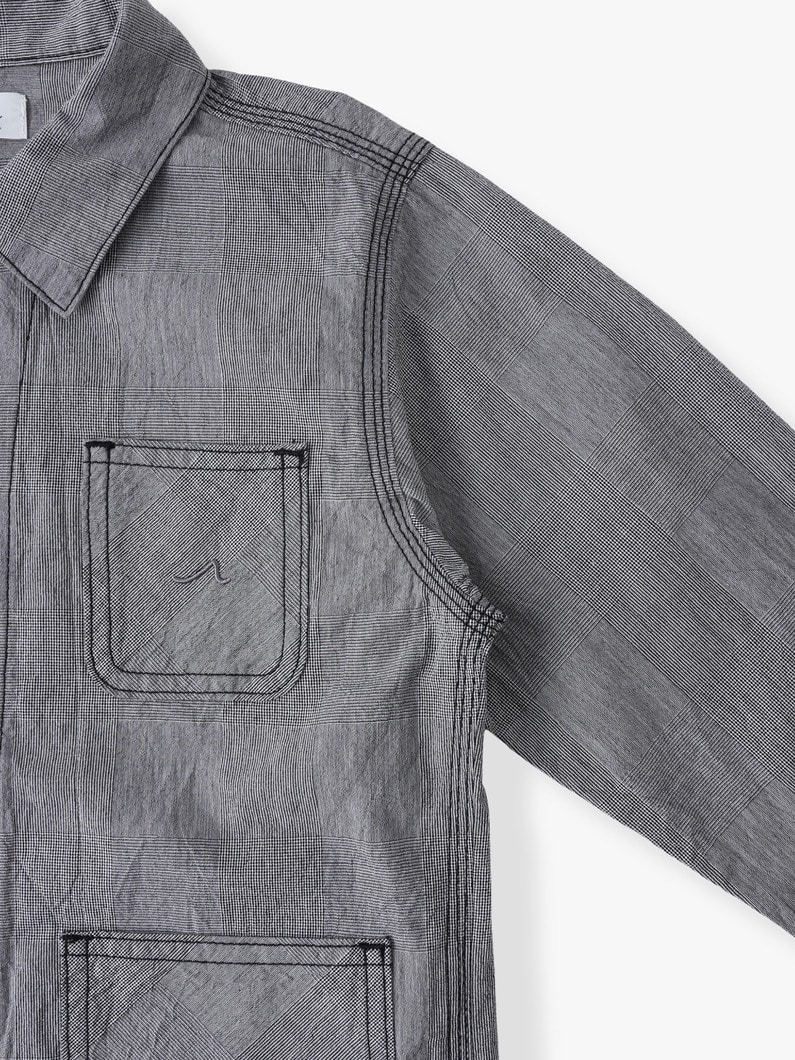 ワッシャー チェック ジャケット（100-140cm） 詳細画像 black 2