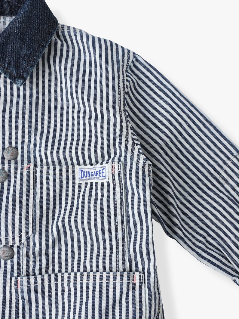 ヒッコリー カバー オール ジャケット（ネイビー/105-125cm） 詳細画像 navy 2