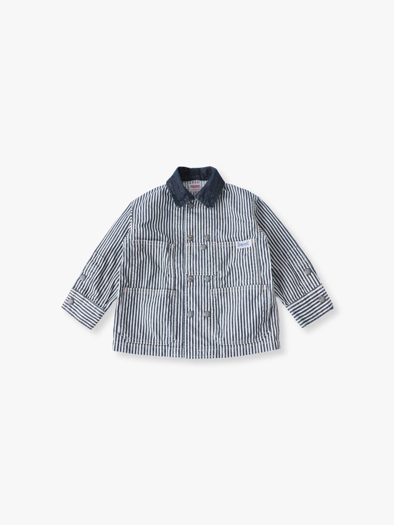 ヒッコリー カバー オール ジャケット（ネイビー/105-125cm） 詳細画像 navy 1