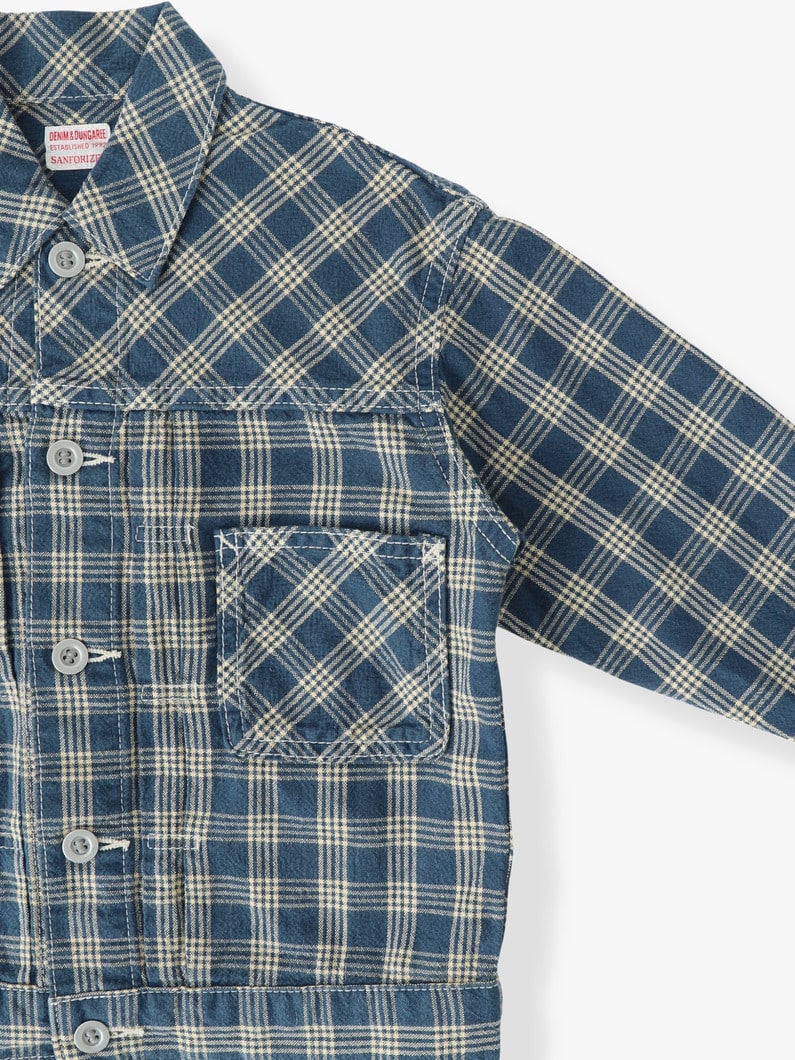 パラカ チェック ジャケット（105-125cm） 詳細画像 navy 2