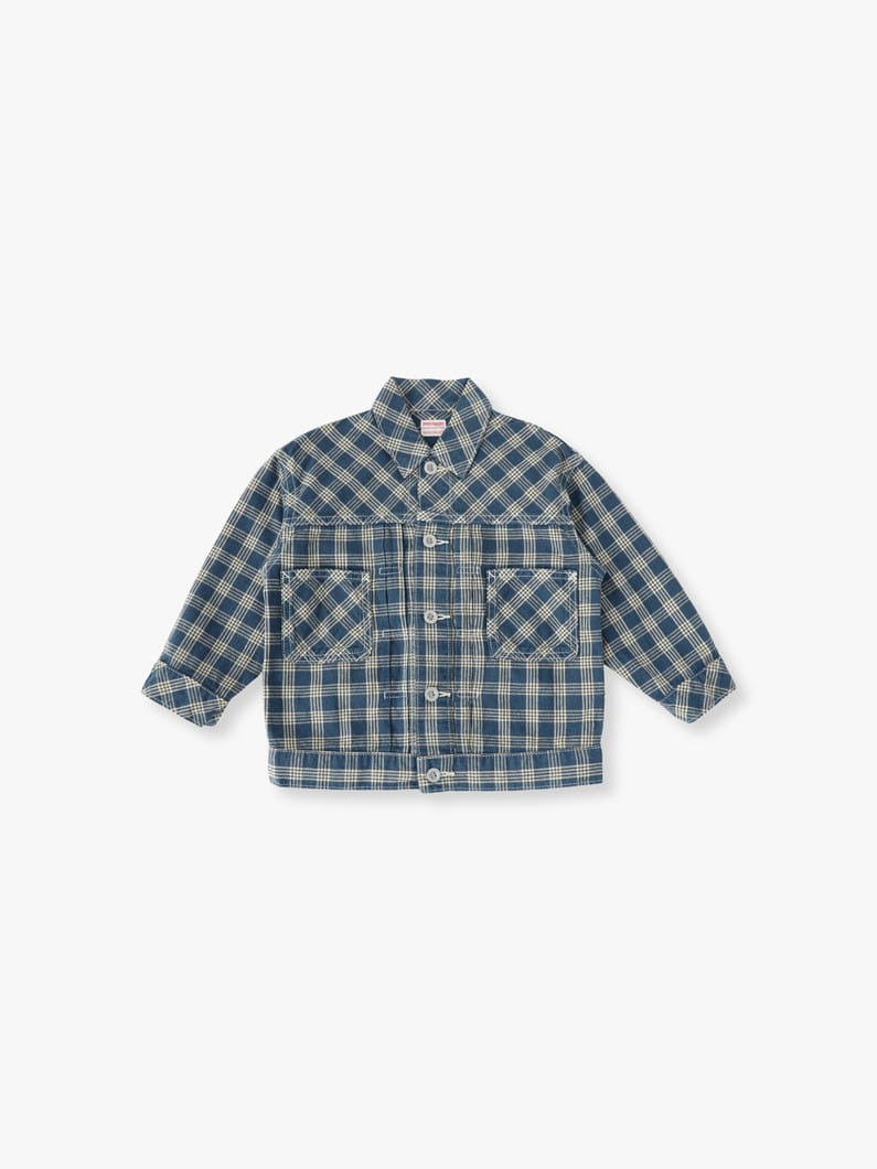 パラカ チェック ジャケット（105-125cm） 詳細画像 navy 1