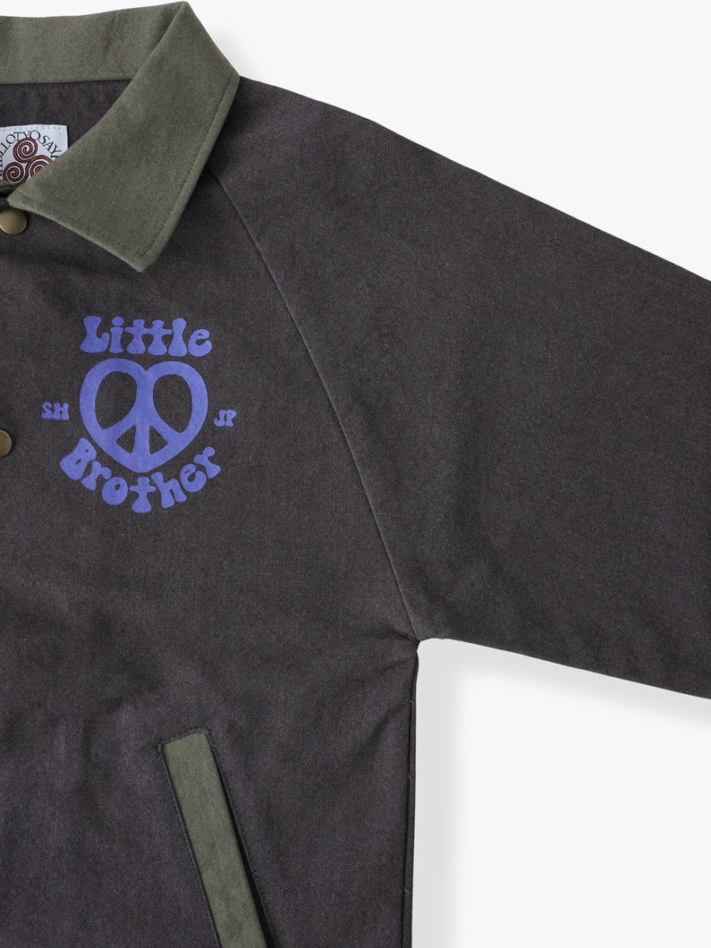 ラブ＆ピース ワーク ジャケット（ブラウン/チャコールグレー/110-150cm） 詳細画像 brown 1