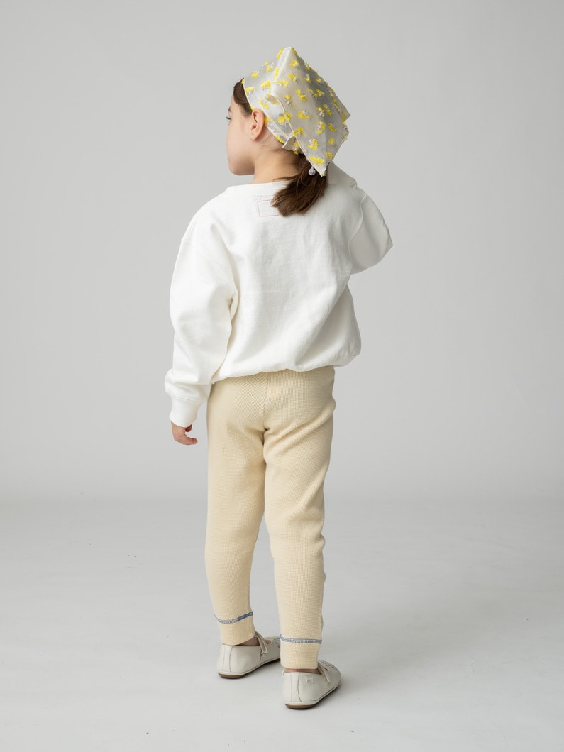 オーガニックコットン ワッフル レギンス（ライトイエロー/ライトブルー/ネイビー/70-110cm） 詳細画像 light yellow 2