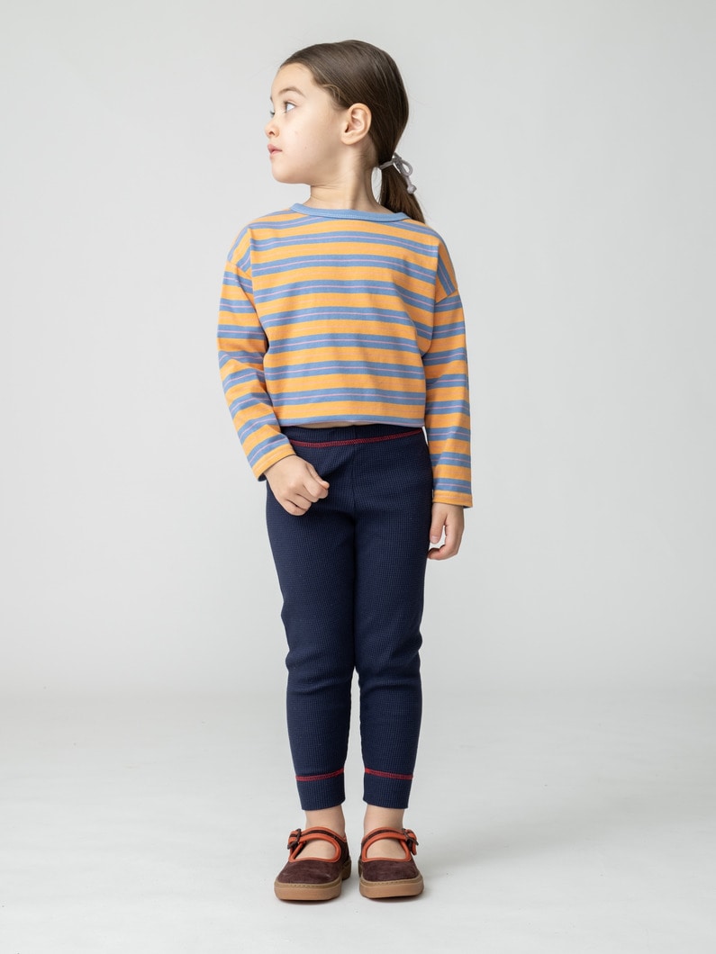 オーガニックコットン ワッフル レギンス（ライトイエロー/ライトブルー/ネイビー/70-110cm） 詳細画像 navy 2