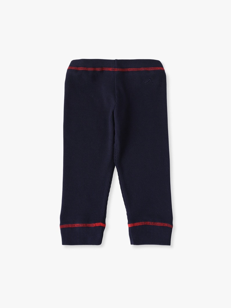 オーガニックコットン ワッフル レギンス（ライトイエロー/ライトブルー/ネイビー/70-110cm） 詳細画像 navy 4