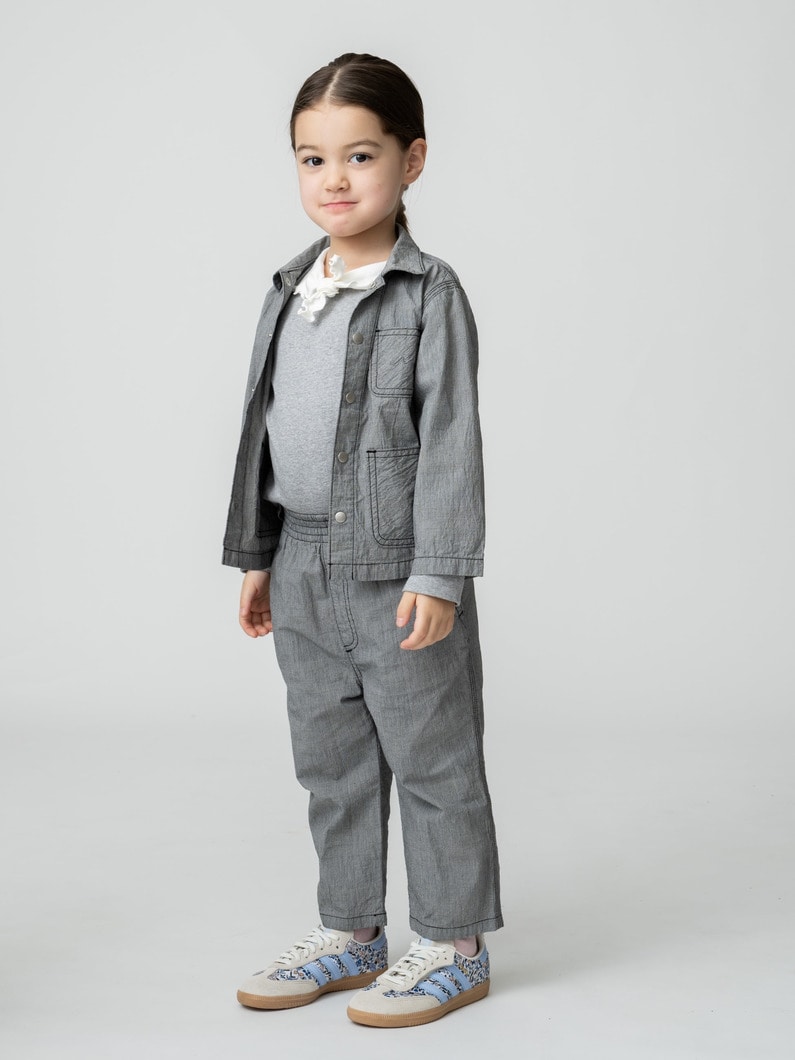 ワッシャー チェック パンツ（100-140cm） 詳細画像 black 3