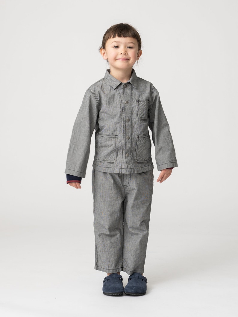 ワッシャー チェック パンツ（100-140cm） 詳細画像 black 7