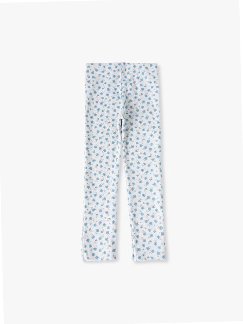 フラワー プリント レギンス（オートミール/ピンク/ブルー/100-140cm） 詳細画像 pink 1