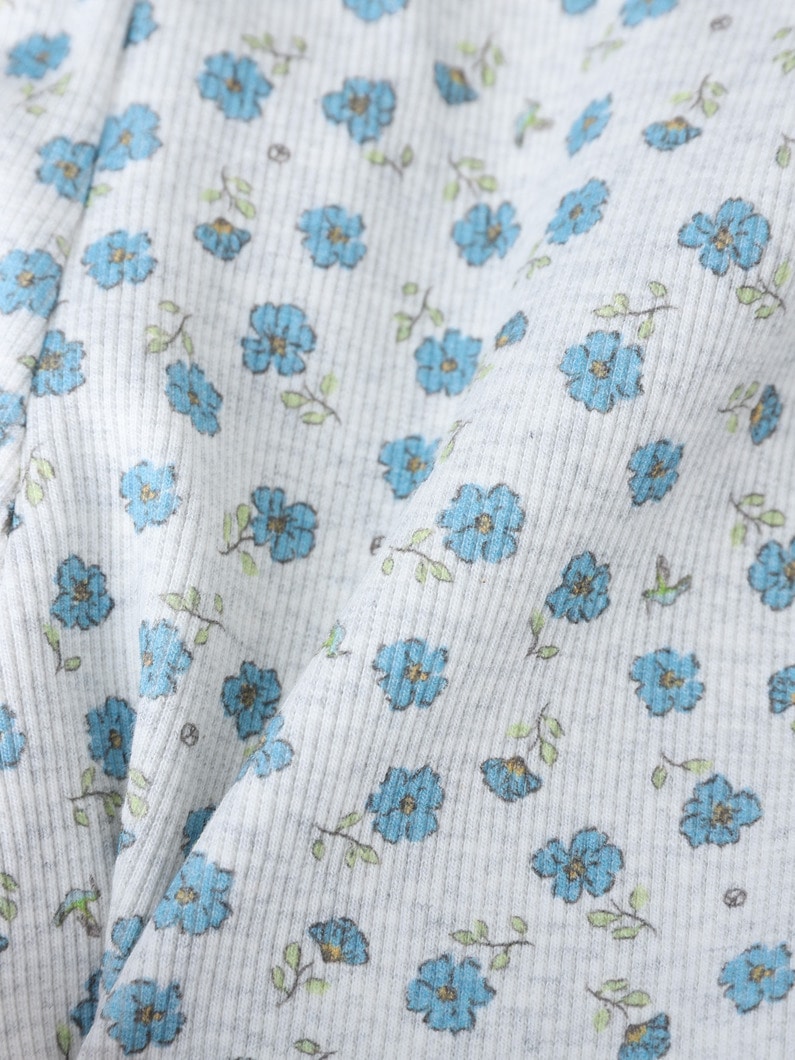 フラワー プリント レギンス（オートミール/ピンク/ブルー/100-140cm） 詳細画像 pink 3