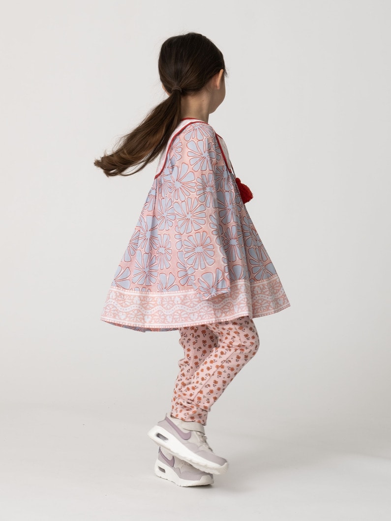 フラワー プリント レギンス（オートミール/ピンク/ブルー/100-140cm） 詳細画像 pink 3