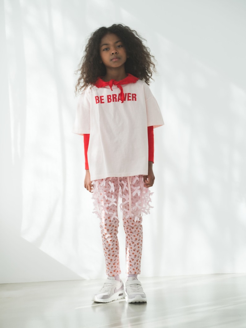 フラワー プリント レギンス（オートミール/ピンク/ブルー/100-140cm） 詳細画像 pink 4