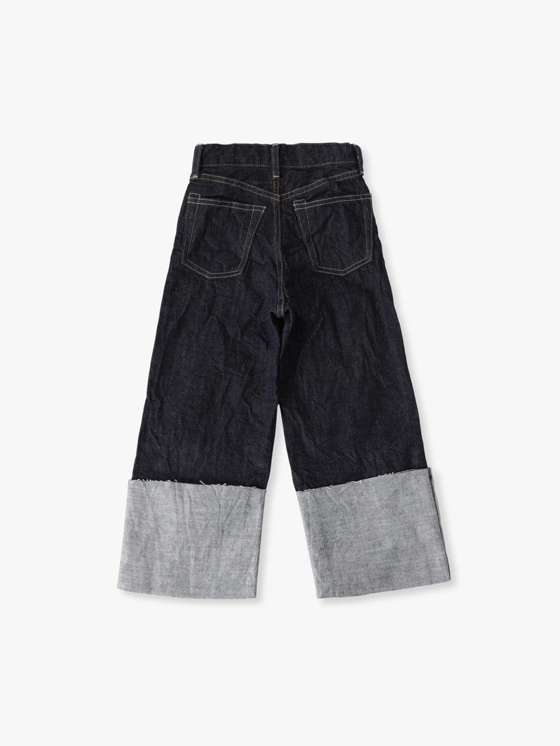 ロールアップ デニム パンツ（115-125cm） 詳細画像 navy 1