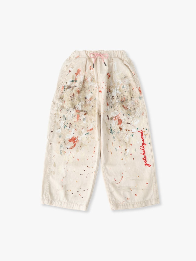 ペイント デザイン ワーク パンツ（ホワイト/105-125cm） 詳細画像 white 1