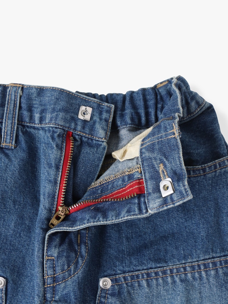 ダブルニー デニム ショーツ（105-125cm） 詳細画像 blue 2