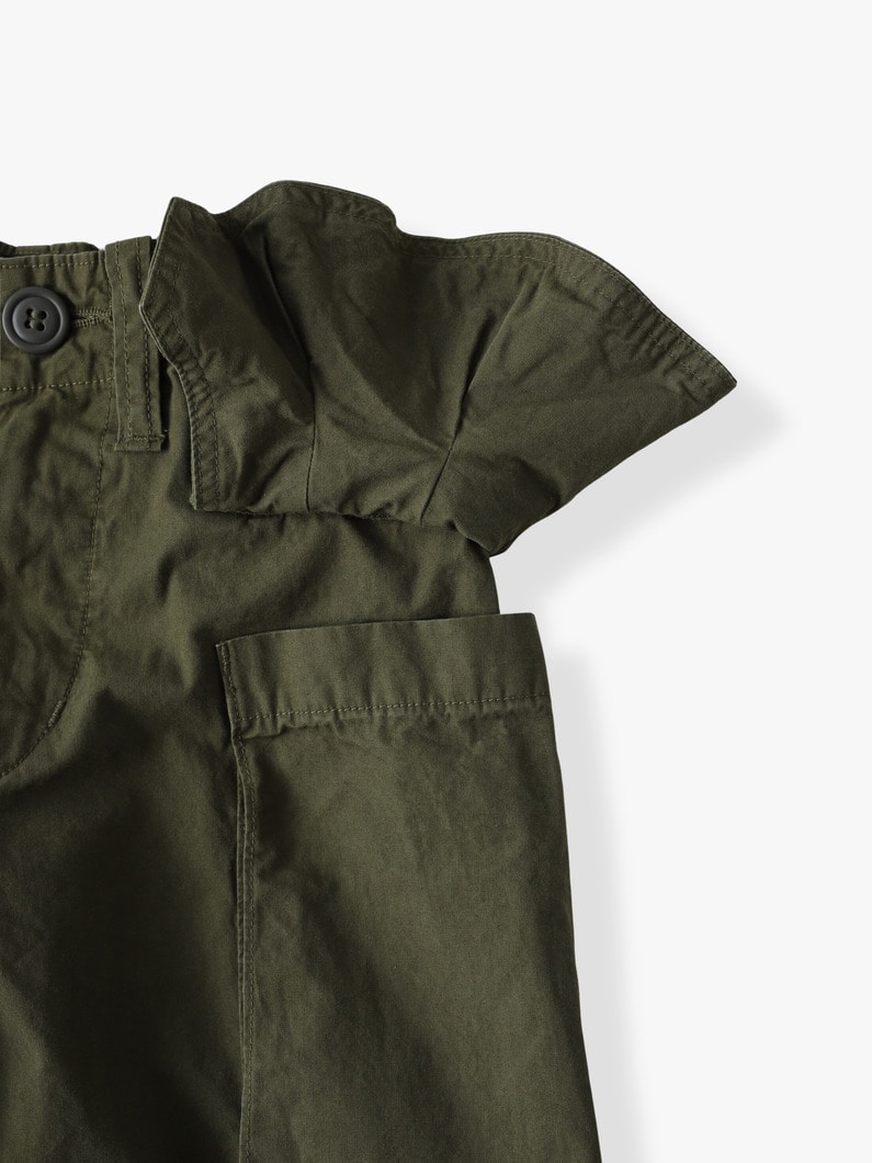 ラッフルド フラップポケット ウェザークロス パンツ（105-125cm） 詳細画像 khaki 3