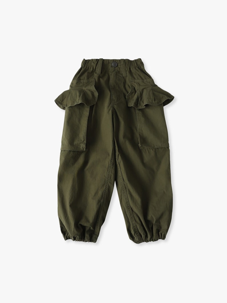 ラッフルド フラップポケット ウェザークロス パンツ（105-125cm） 詳細画像 khaki 1