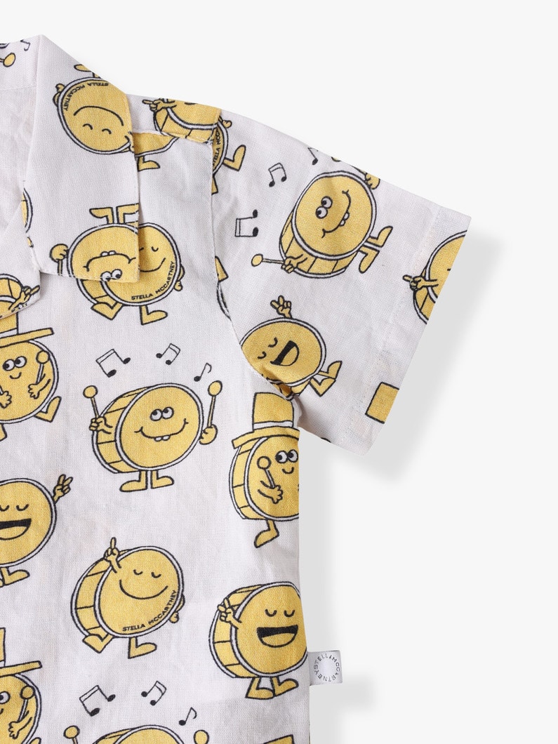 ドラムプリント ショートスリーブ シャツ（12-18M） 詳細画像 ivory 2