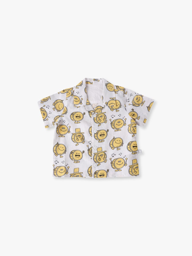 ドラムプリント ショートスリーブ シャツ（12-18M） 詳細画像 ivory 1