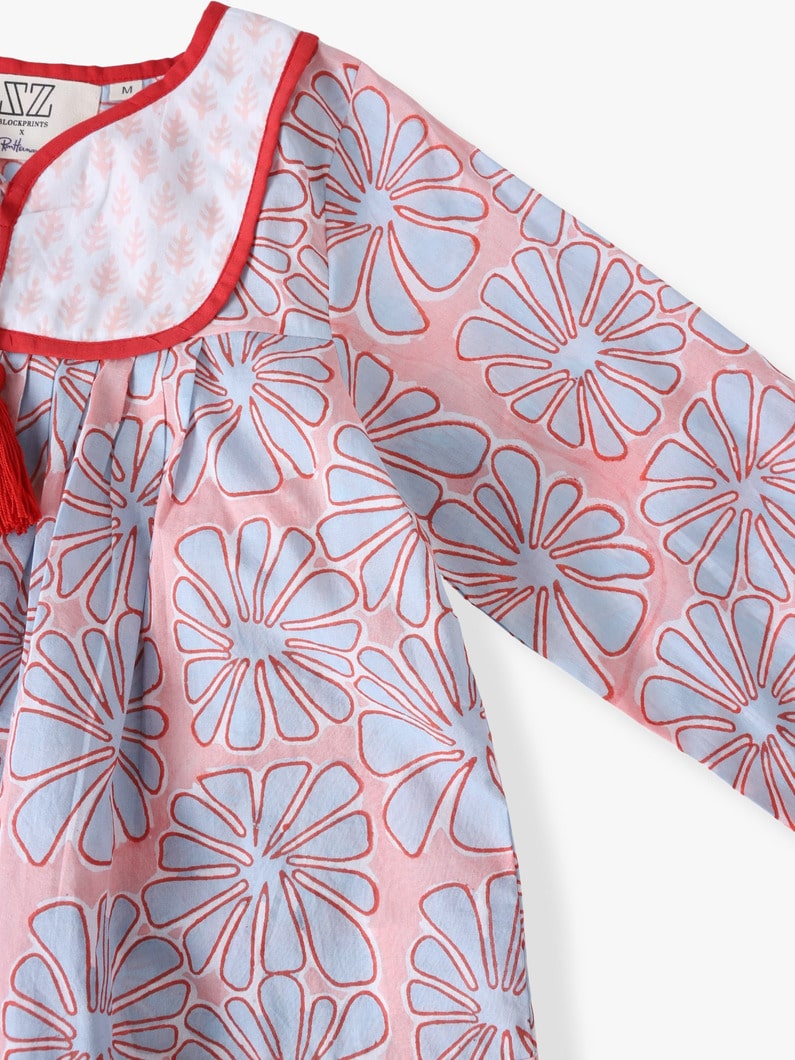 コットン トロピカル プリント チュニック シャツ（ピンク/S-L） 詳細画像 pink 2