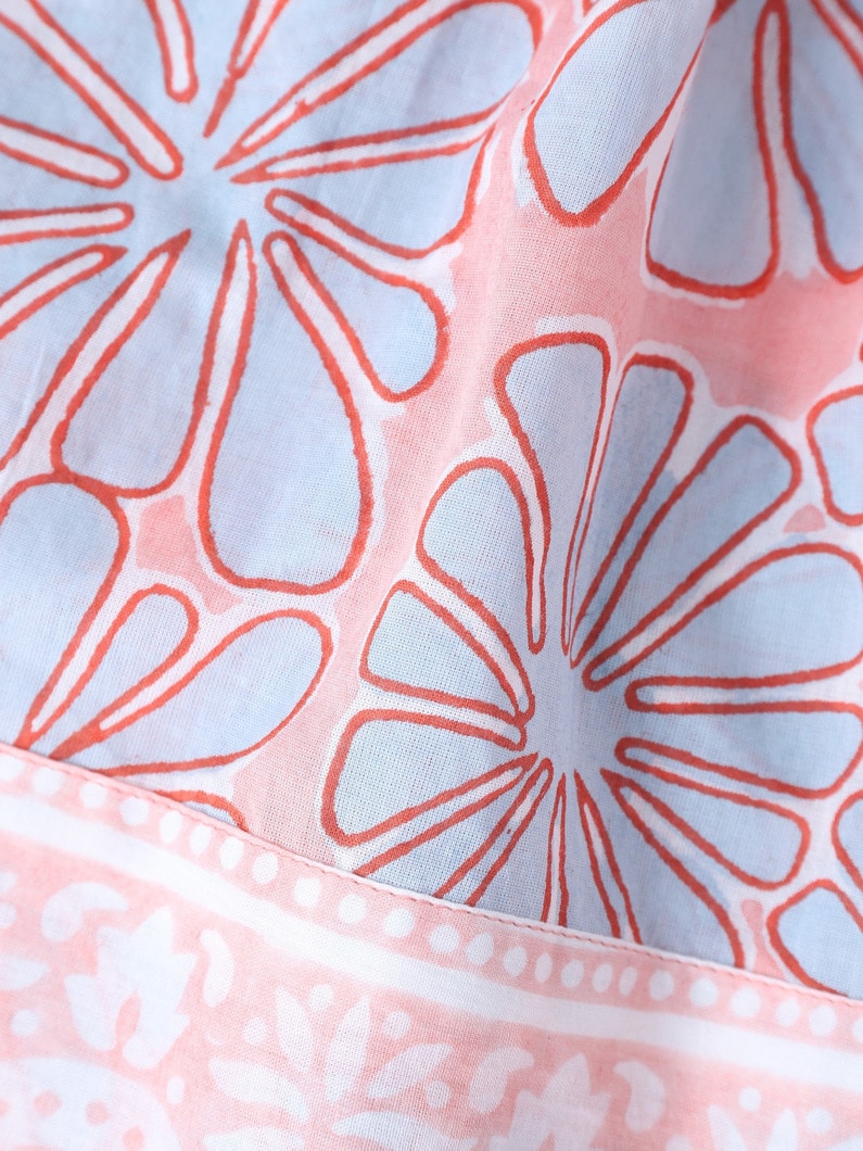 コットン トロピカル プリント チュニック シャツ（ピンク/S-L） 詳細画像 pink 3