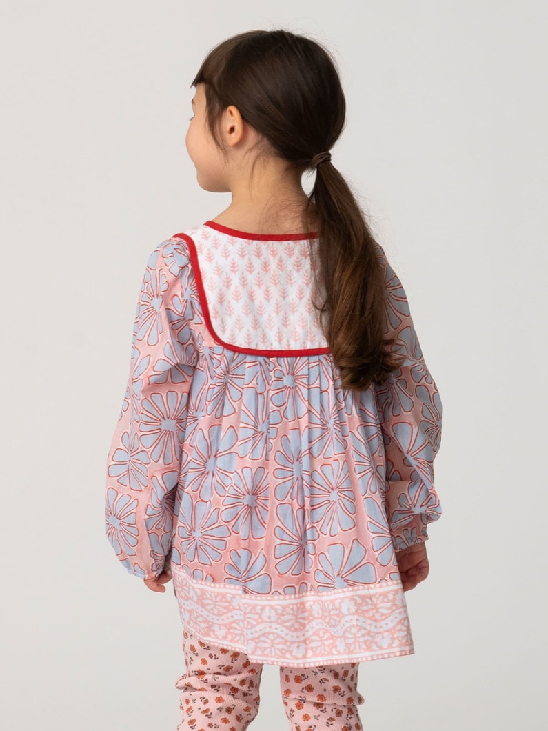 コットン トロピカル プリント チュニック シャツ（ピンク/S-L） 詳細画像 pink 2