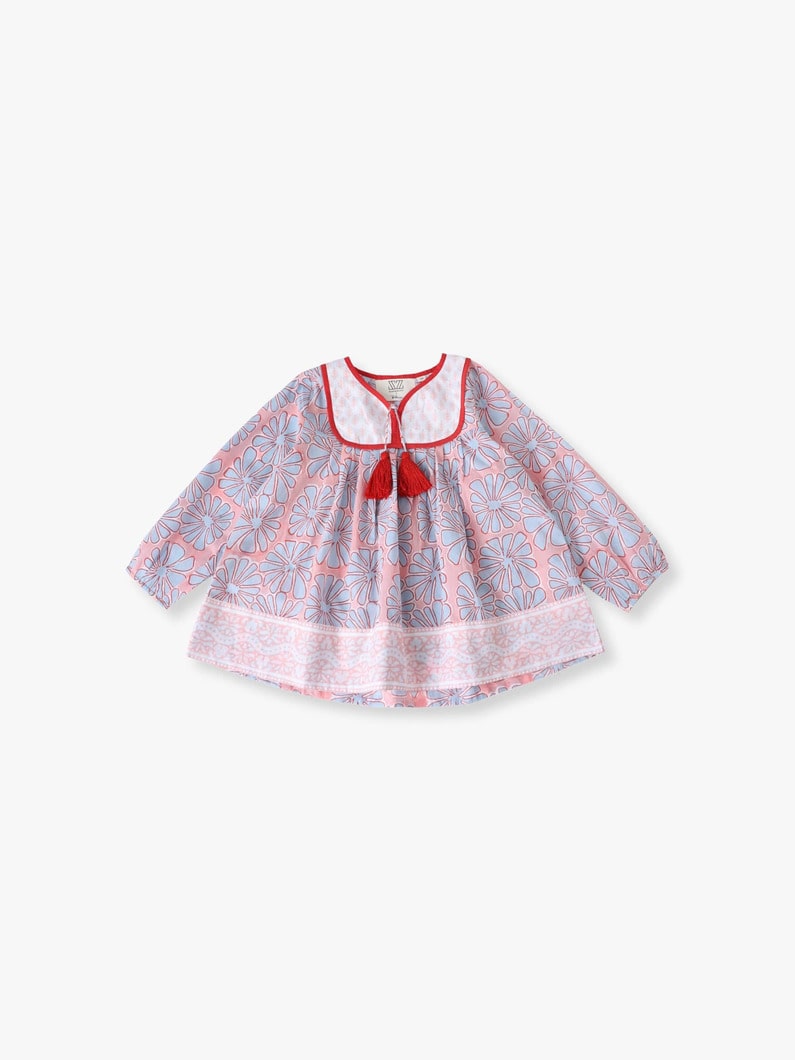 コットン トロピカル プリント チュニック シャツ（ピンク/S-L） 詳細画像 pink 4