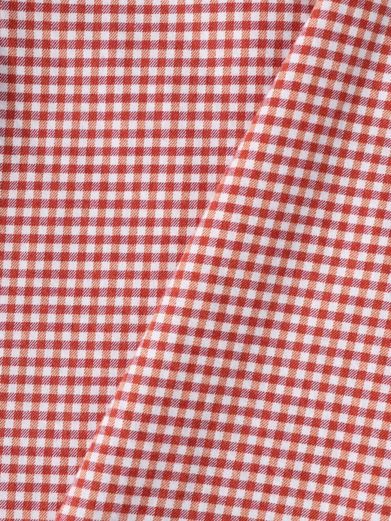 ギンガムチェック ノーカラー ウエスタンシャツ（105-125cm） 詳細画像 red 4