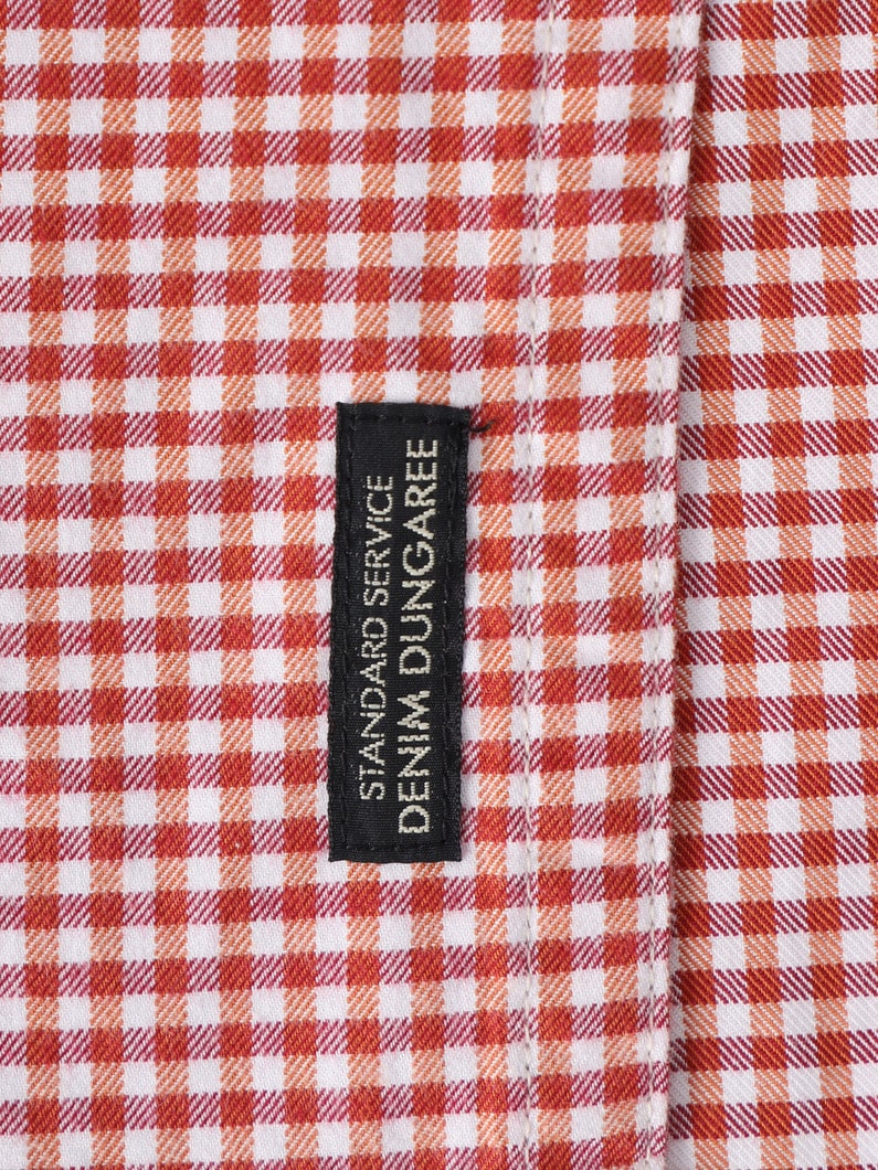 ギンガムチェック ノーカラー ウエスタンシャツ（135cm） 詳細画像 red 3