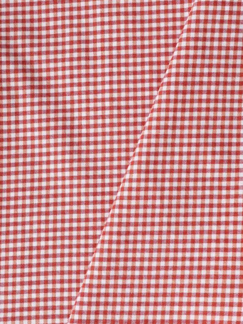 ギンガムチェック ノーカラー ウエスタンシャツ（135cm） 詳細画像 red 4