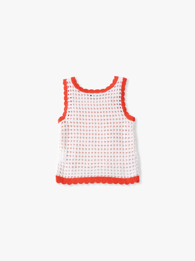 フラワーモチーフ ニットタンクトップ（4-10Y） 詳細画像 ivory 1